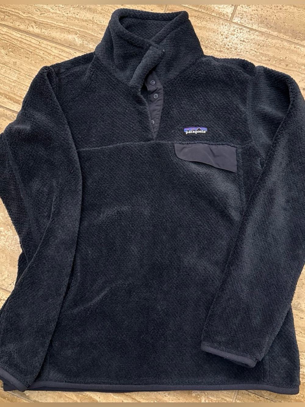 Patagonia Women’s Re-Tool Snap-T Black Gray Fleece Pullover Medium